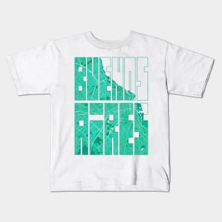 Buenos Aires, Argentina City Map Typography - Watercolor Kids T-Shirt